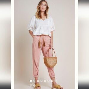 NWT Anthropologie Scout Tapered Slim Pants Pink SIZE 30